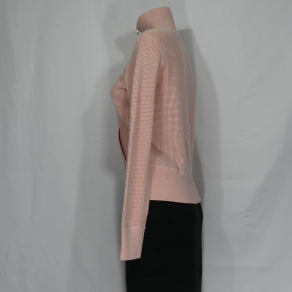 banana republic cashmere cardigan sweater full zipper blush  2 pockets Medium - Picture 3 of 8